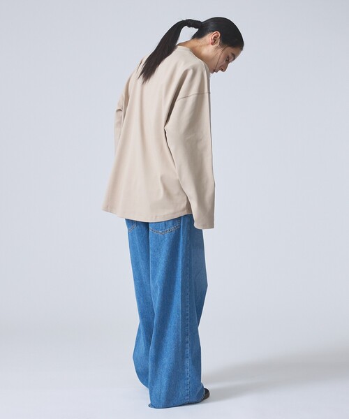 FORTUNA HOMME（フォルトゥナオム）の「【FORTUNA /フォルトゥナ】ClearCocoonLSTee/クリアコクーンロングスリーブTシャツ/ユニセックス/【WEB限定】（Tシャツ/カットソー・メンズ・グレイッシュベージュ/ブラック/ホワイト・L/M）」の16枚目の写真