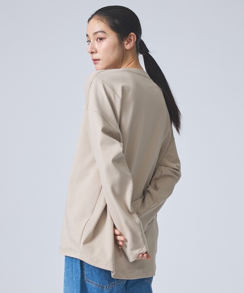 FORTUNA HOMME（フォルトゥナオム）の「【FORTUNA /フォルトゥナ】ClearCocoonLSTee/クリアコクーンロングスリーブTシャツ/ユニセックス/【WEB限定】（Tシャツ/カットソー・メンズ・グレイッシュベージュ/ブラック/ホワイト・L/M）」の18枚目の写真