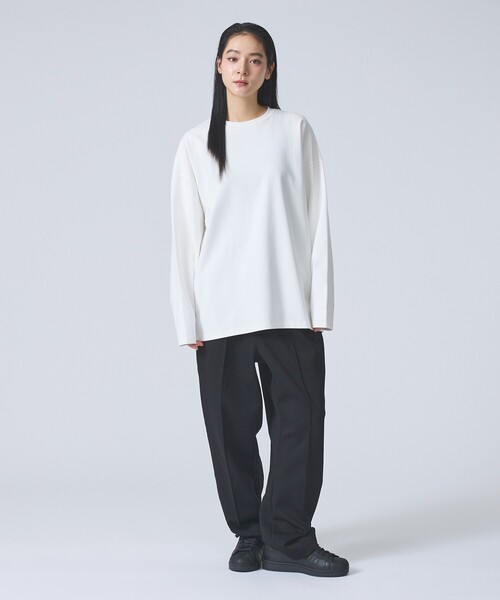 FORTUNA HOMME（フォルトゥナオム）の「【FORTUNA /フォルトゥナ】ClearCocoonLSTee/クリアコクーンロングスリーブTシャツ/ユニセックス/【WEB限定】（Tシャツ/カットソー・メンズ・グレイッシュベージュ/ブラック/ホワイト・L/M）」の22枚目の写真