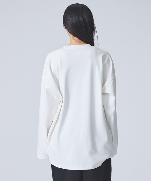 FORTUNA HOMME（フォルトゥナオム）の「【FORTUNA /フォルトゥナ】ClearCocoonLSTee/クリアコクーンロングスリーブTシャツ/ユニセックス/【WEB限定】（Tシャツ/カットソー・メンズ・グレイッシュベージュ/ブラック/ホワイト・L/M）」の6枚目の写真