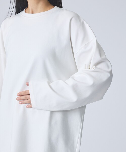 FORTUNA HOMME（フォルトゥナオム）の「【FORTUNA /フォルトゥナ】ClearCocoonLSTee/クリアコクーンロングスリーブTシャツ/ユニセックス/【WEB限定】（Tシャツ/カットソー・メンズ・グレイッシュベージュ/ブラック/ホワイト・L/M）」の8枚目の写真