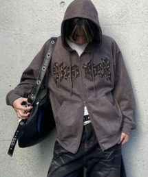 lilful | レオパードロゴ スエードダブルジップパーカー(パーカー)