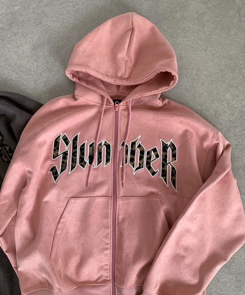 lilful（リルフル）の「レオパードロゴ スエードダブルジップパーカー（パーカー・レディース・ピンク/チャコール・M/L）」の22枚目の写真