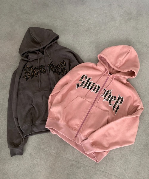 lilful（リルフル）の「レオパードロゴ スエードダブルジップパーカー（パーカー・レディース・ピンク/チャコール・M/L）」の18枚目の写真