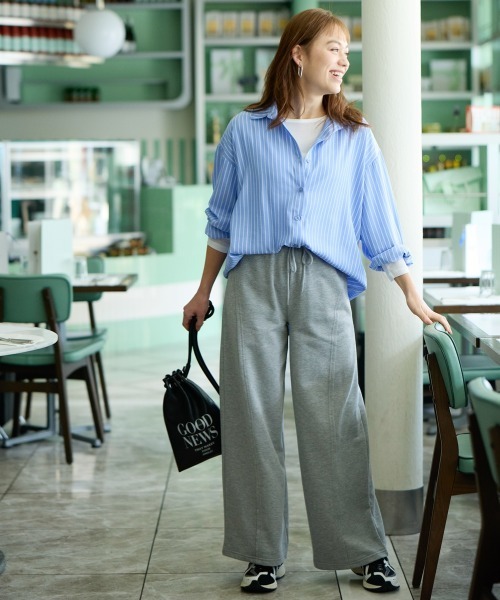 SMILE LAND（スマイルランド）の「＜大きいサイズ＞ゆるシルエットストライプシャツ（シャツ/ブラウス・レディース・ピンク系/ネイビー系/ブルー系・L/LL/3L/4L/5L）」の13枚目の写真