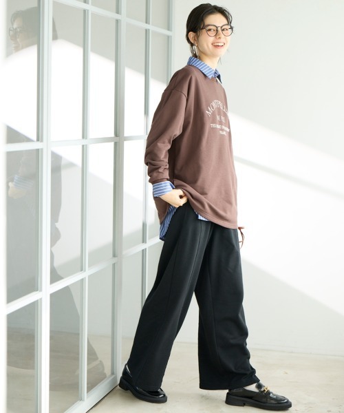 SMILE LAND（スマイルランド）の「＜大きいサイズ＞ゆるシルエットストライプシャツ（シャツ/ブラウス・レディース・ピンク系/ネイビー系/ブルー系・L/LL/3L/4L/5L）」の11枚目の写真