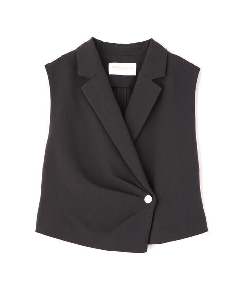 PROPORTION BODY DRESSING(プロポーションボディドレッシング)の「タックアシメジレ / 1216155302(ベスト・レディース・ダークグレー/ベージュ・SMALL/MEDIUM)」の3枚目の写真