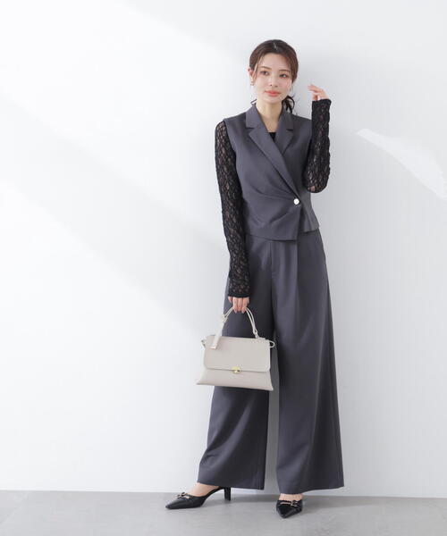 PROPORTION BODY DRESSING(プロポーションボディドレッシング)の「タックアシメジレ / 1216155302(ベスト・レディース・ダークグレー/ベージュ・SMALL/MEDIUM)」の5枚目の写真