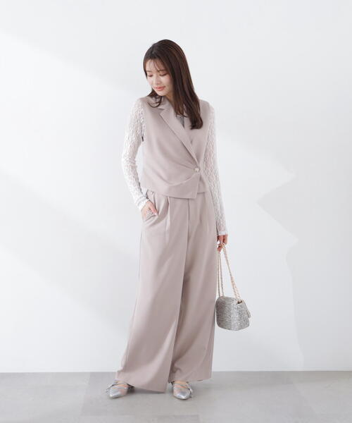 PROPORTION BODY DRESSING(プロポーションボディドレッシング)の「タックアシメジレ / 1216155302(ベスト・レディース・ダークグレー/ベージュ・SMALL/MEDIUM)」の14枚目の写真