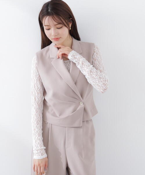 PROPORTION BODY DRESSING(プロポーションボディドレッシング)の「タックアシメジレ / 1216155302(ベスト・レディース・ダークグレー/ベージュ・SMALL/MEDIUM)」の17枚目の写真