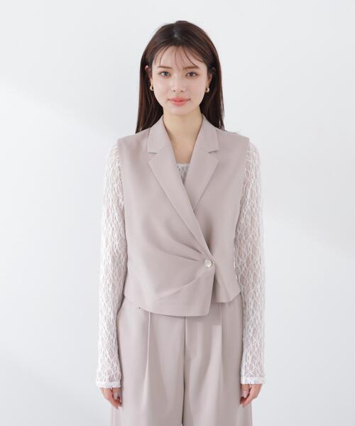 PROPORTION BODY DRESSING（プロポーションボディドレッシング）の「タックアシメジレ / 1216155302（ベスト・レディース・ダークグレー/ベージュ・SMALL/MEDIUM）」の20枚目の写真