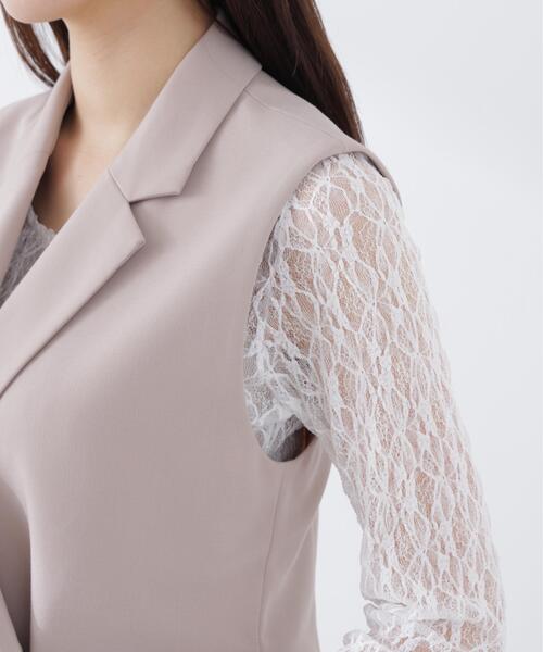 PROPORTION BODY DRESSING(プロポーションボディドレッシング)の「タックアシメジレ / 1216155302(ベスト・レディース・ダークグレー/ベージュ・SMALL/MEDIUM)」の3枚目の写真