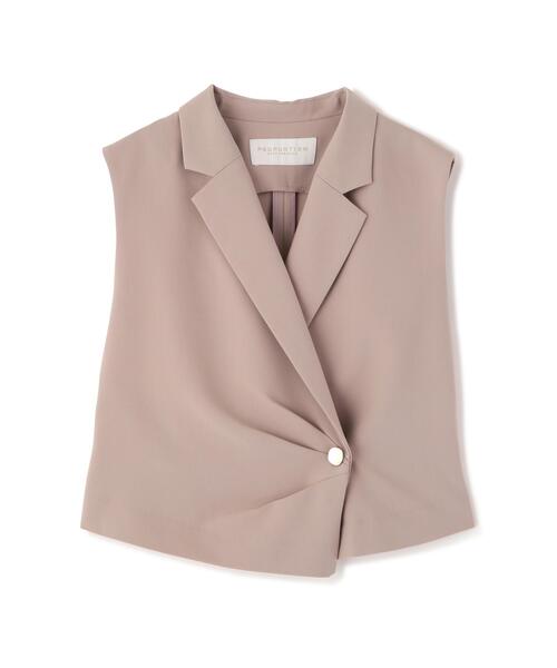 PROPORTION BODY DRESSING(プロポーションボディドレッシング)の「タックアシメジレ / 1216155302(ベスト・レディース・ダークグレー/ベージュ・SMALL/MEDIUM)」の5枚目の写真