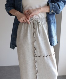 sin.ca（シンカ）の「裏毛配色メロウロングスカート（スカート）」