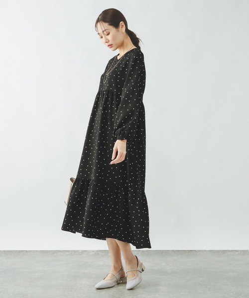 GLOBAL WORK（グローバルワーク）の「2WAYドットティアードワンピース/636032（ワンピース・レディース・ブラック/ダークブラウン・LARGE/MEDIUM）」の16枚目の写真