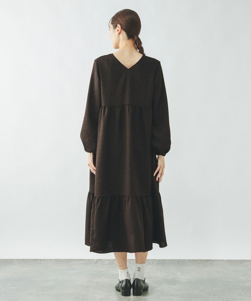 GLOBAL WORK（グローバルワーク）の「2WAYドットティアードワンピース/636032（ワンピース・レディース・ブラック/ダークブラウン・LARGE/MEDIUM）」の6枚目の写真