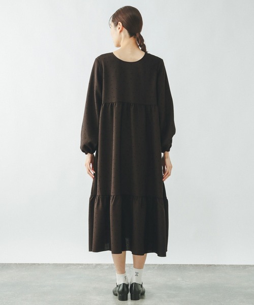 GLOBAL WORK（グローバルワーク）の「2WAYドットティアードワンピース/636032（ワンピース・レディース・ブラック/ダークブラウン・LARGE/MEDIUM）」の8枚目の写真