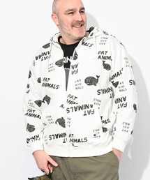 パーカー 半袖 メンズ 大きいサイズ FAT ANIMALS クジラ総柄