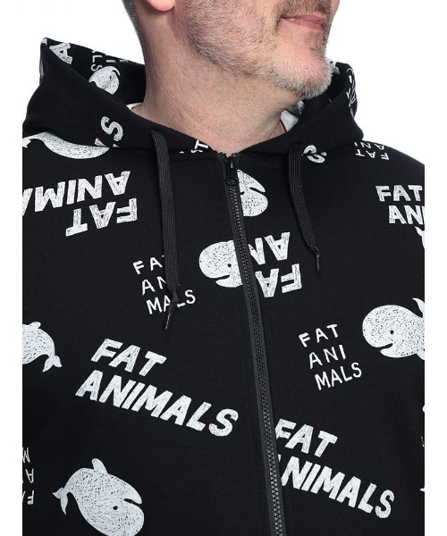 B&T CLUB(ビーティークラブ)の「パーカー 長袖 メンズ 大きいサイズ FAT ANIMALS クジラプリント フルジップ B&T CLUB (ビーアンドティークラブ)(パーカー・メンズ・ネイビー/アイボリー/ブラック・X1(3L~4L)/X2(4L~5L)/X3(6L~7L))」の18枚目の写真
