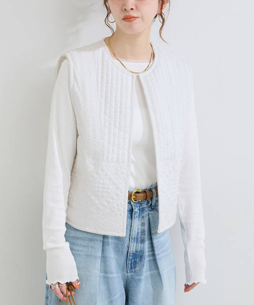キルティング刺繍ベスト（その他アウター）｜B.C STOCK（ベーセー