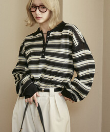 PUBLUX | PUBLUX/パブリュクス ボーダー シアー ポロニット　限定展開(ポロシャツ)