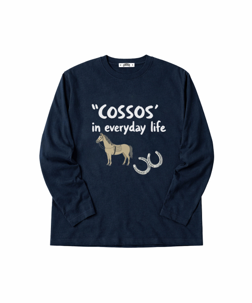 COSO(コソ)の「CCホースグラフィックロングスリーブ(ネイビー)(Tシャツ/カットソー・レディース・ネイビー・1/2)」の1枚目の写真
