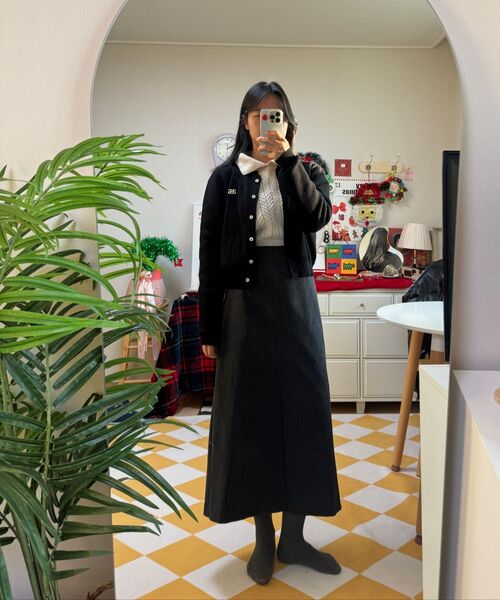 ANNEHEARTS(アンハーツ)の「Logoplay Knit Cardigan Black(カーディガン/ボレロ・レディース・その他・FREE)」の6枚目の写真