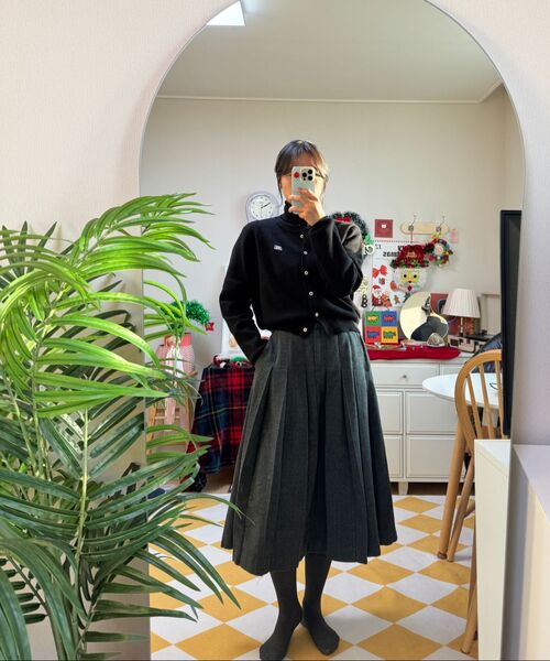 ANNEHEARTS(アンハーツ)の「Logoplay Knit Cardigan Black(カーディガン/ボレロ・レディース・その他・FREE)」の5枚目の写真