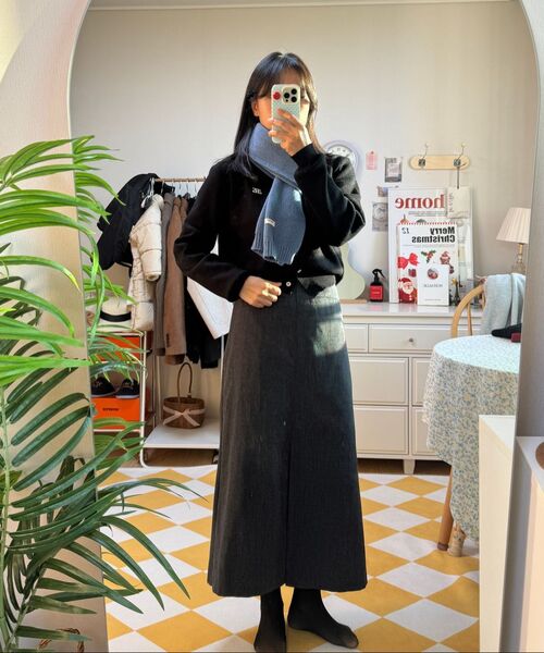 ANNEHEARTS(アンハーツ)の「Logoplay Knit Cardigan Black(カーディガン/ボレロ・レディース・その他・FREE)」の4枚目の写真