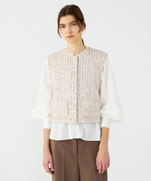 BALLSEY（ボールジィ）の「Mille-feuille ショートジレ（ベスト・レディース・ベージュ系その他・36）」の3枚目の写真