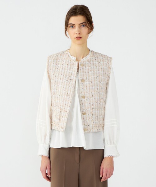 BALLSEY（ボールジィ）の「Mille-feuille ショートジレ（ベスト・レディース・ベージュ系その他・36）」の4枚目の写真