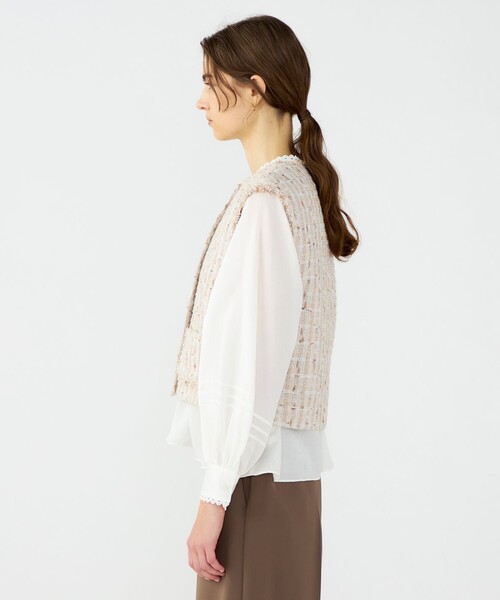 BALLSEY（ボールジィ）の「Mille-feuille ショートジレ（ベスト・レディース・ベージュ系その他・36）」の5枚目の写真
