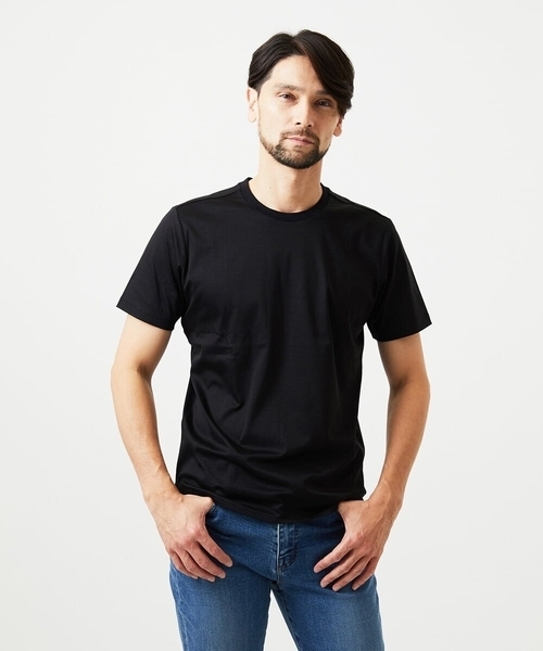 MICHEL KLEIN HOMME   （ミッシェルクランオム）の「クルーネック半袖カットソー（Tシャツ/カットソー・メンズ・ブラック/ホワイト/ネイビー・MEDIUM/LARGE/X-LARGE）」の2枚目の写真