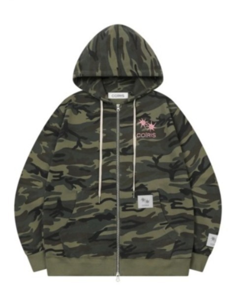COIRIS_(コイリス)の「◇COIRIS◇セットアップ対応可能/グライム セットアップ カモ 2WAY フード ジップアップ GRIME SET-UP CAMO 2-WAY HOOD ZIP-UP(パーカー・レディース・グリーン系カモフラージュ・FREE)」の10枚目の写真