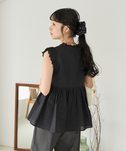 FREAK'S STORE(フリークスストア)の「インド フリルリボンベスト(シャツ/ブラウス・レディース・ブルーグリーン/ブラック/ブルー/オフホワイト・フリ-)」の12枚目の写真