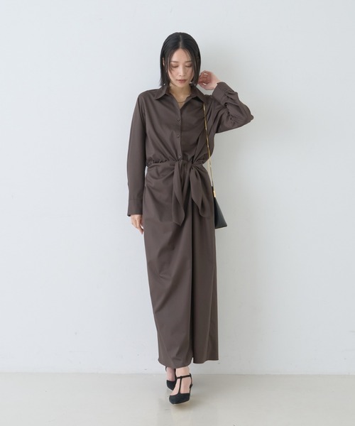 Rouge vif(ルージュヴィフ)の「ドレープウエストリボンワンピース(ワンピース・レディース・ブラウン/アイボリー/ベージュ・36/38)」の16枚目の写真