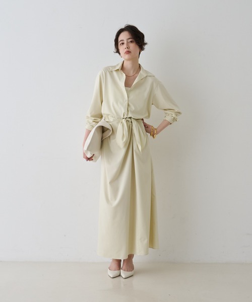 Rouge vif(ルージュヴィフ)の「ドレープウエストリボンワンピース(ワンピース・レディース・ブラウン/アイボリー/ベージュ・36/38)」の21枚目の写真