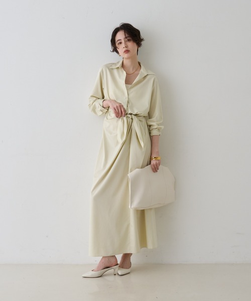Rouge vif(ルージュヴィフ)の「ドレープウエストリボンワンピース(ワンピース・レディース・ブラウン/アイボリー/ベージュ・36/38)」の20枚目の写真