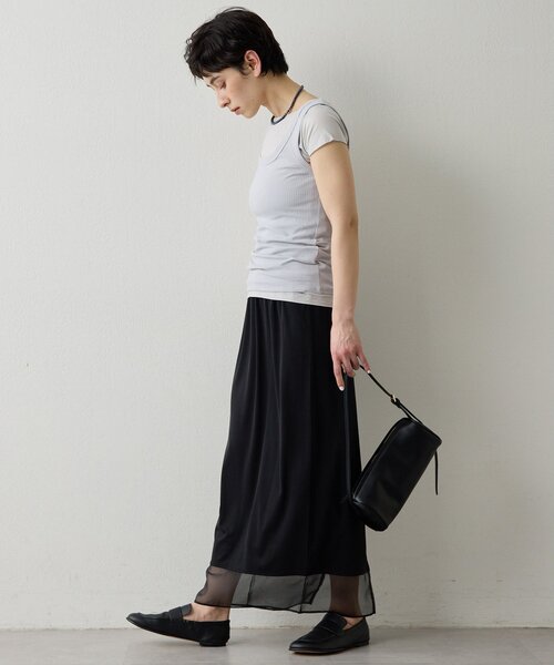 THE PAUSE（ザ ポーズ）の「【THE PAUSE】シアーヘムタイトスカート（スカート・レディース・ブラック/オフホワイト・FREE）」の12枚目の写真