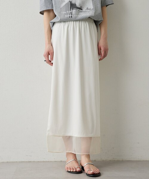 THE PAUSE（ザ ポーズ）の「【THE PAUSE】シアーヘムタイトスカート（スカート・レディース・ブラック/オフホワイト・FREE）」の5枚目の写真