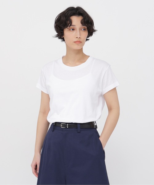 MARGARET HOWELL（マーガレットハウエル）の「PLAIN COTTON JERSEY（Tシャツ/カットソー・レディース・チャコール/ブルー系その他7/ホワイト・2/1）」の2枚目の写真