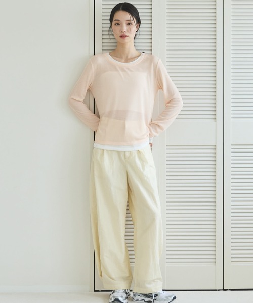 Doux archives(ドゥアルシーヴ)の「【ZOZO限定】【ハンドウォッシャブル】シャイニータックワイドパンツ(その他パンツ・レディース・ピンク/アイボリー・FREE)」の3枚目の写真