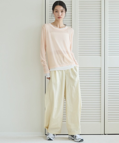Doux archives(ドゥアルシーヴ)の「【ZOZO限定】【ハンドウォッシャブル】シャイニータックワイドパンツ(その他パンツ・レディース・ピンク/アイボリー・FREE)」の6枚目の写真