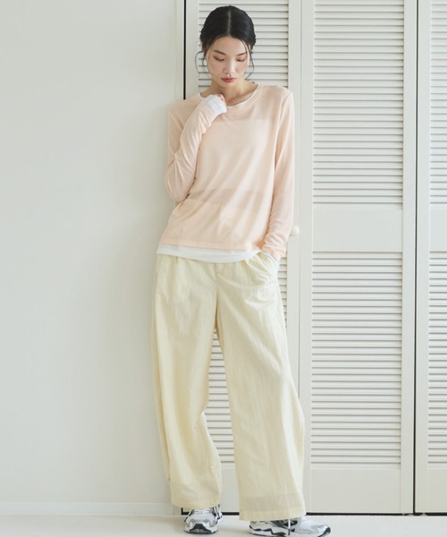 Doux archives(ドゥアルシーヴ)の「【ZOZO限定】【ハンドウォッシャブル】シャイニータックワイドパンツ(その他パンツ・レディース・ピンク/アイボリー・FREE)」の7枚目の写真