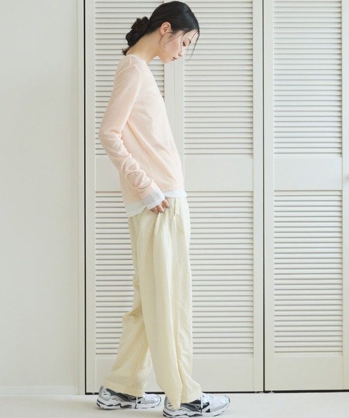 Doux archives(ドゥアルシーヴ)の「【ZOZO限定】【ハンドウォッシャブル】シャイニータックワイドパンツ(その他パンツ・レディース・ピンク/アイボリー・FREE)」の9枚目の写真