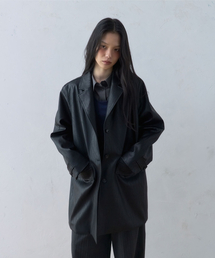 LETOILE（レトワール）の「レザー ハーフ コート_ブラック（ライダースジャケット）」