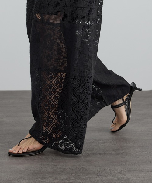 SALON adam et rope'（サロン アダム エ ロペ）の「【WEB限定】パッチワークレースパンツ / セットアップ対応（その他パンツ・レディース・オフホワイト/ブラック・FREE）」の18枚目の写真