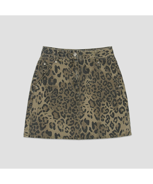 ATELIER NAIN(アトリエナイン)の「LEOPARD MINI SKIRT (SK-5076)(スカート・レディース・ベージュ/チャコール・SMALL/MEDIUM)」の1枚目の写真