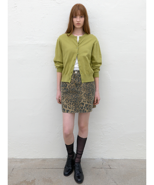 ATELIER NAIN(アトリエナイン)の「LEOPARD MINI SKIRT (SK-5076)(スカート・レディース・ベージュ/チャコール・SMALL/MEDIUM)」の4枚目の写真