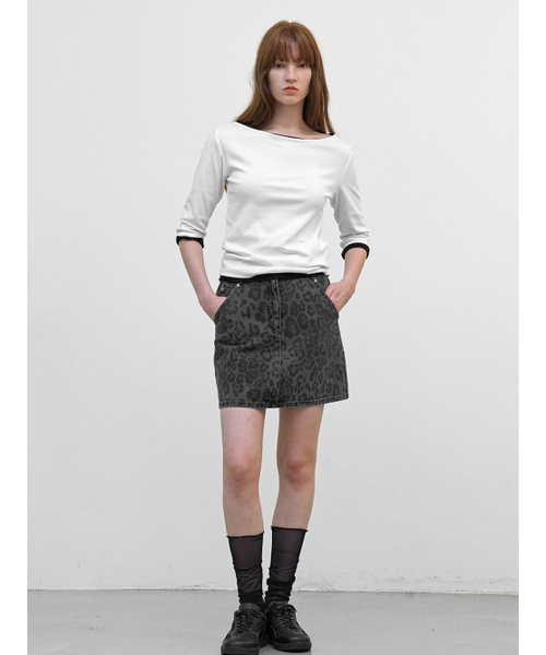 ATELIER NAIN(アトリエナイン)の「LEOPARD MINI SKIRT (SK-5076)(スカート・レディース・ベージュ/チャコール・SMALL/MEDIUM)」の5枚目の写真
